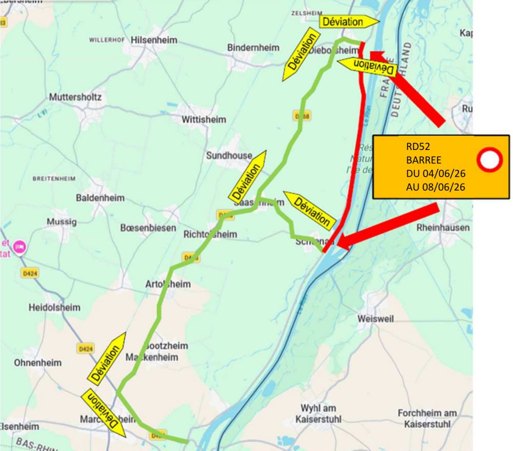Travaux entre Diebolsheim et Schoenau