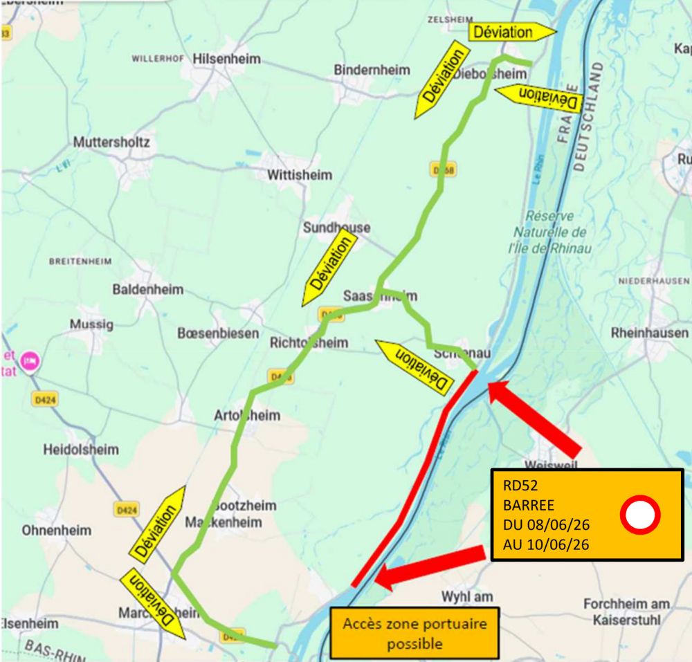 Travaux entre Schoenau et Mackenheim