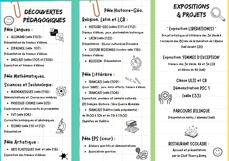 Flyer programme JPO collège 2025
