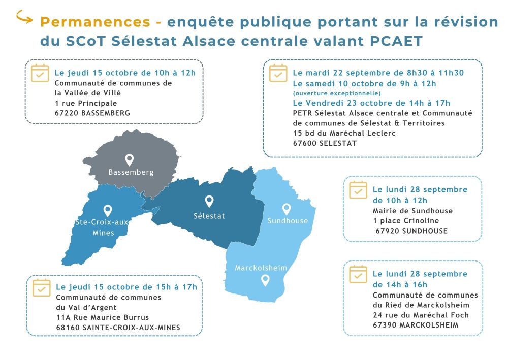 Permanences enquête SCOT Alsace Centrale Permanences enquête SCOT Alsace Centrale