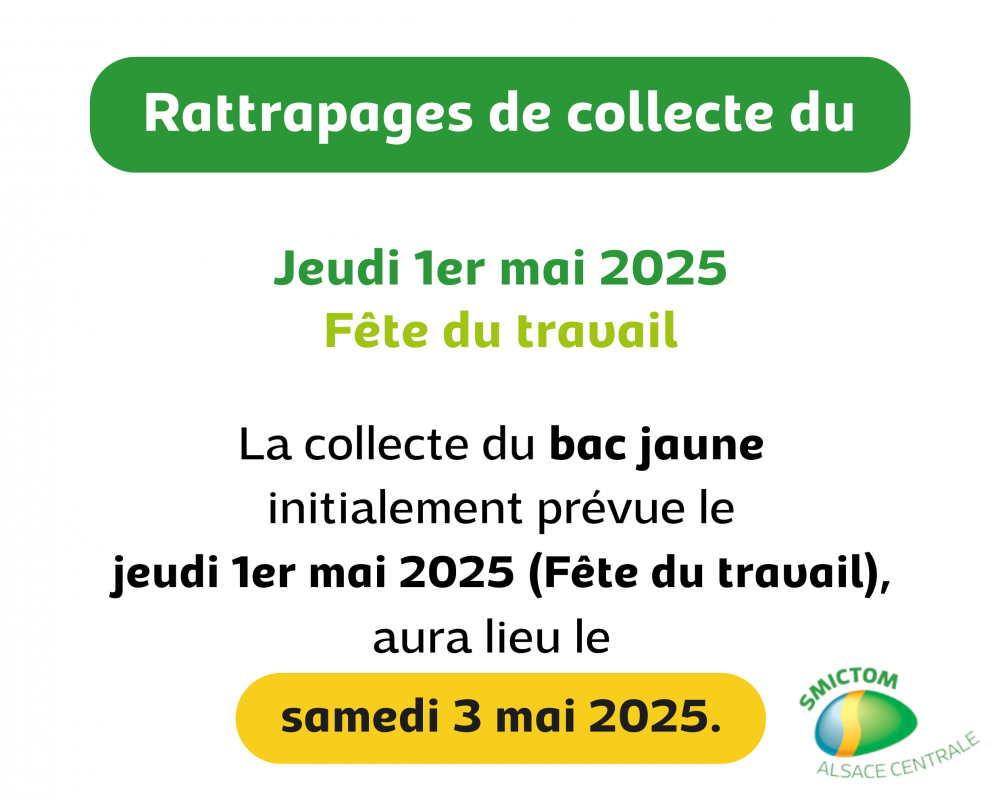 Rattrapage collecte 1er mai SMICTOM