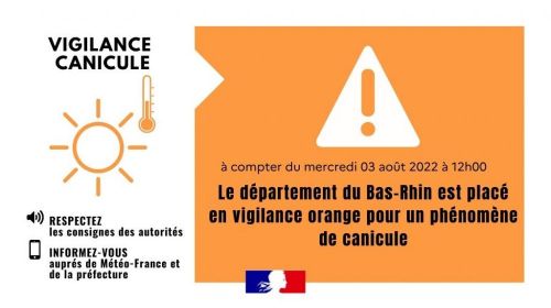 Vigilance | Le BasRhin est placé en vigilance orange canicule