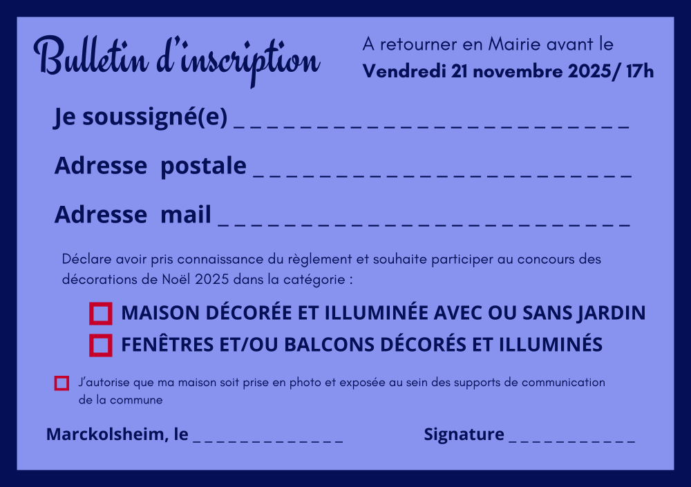 Bulletin d'inscription concours des maisons décorées Marckolsheim