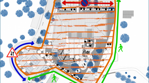 Circulation autour du chantier de l'école Ferry