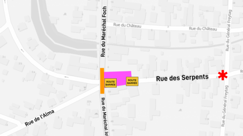 Travaux rue des Serpents