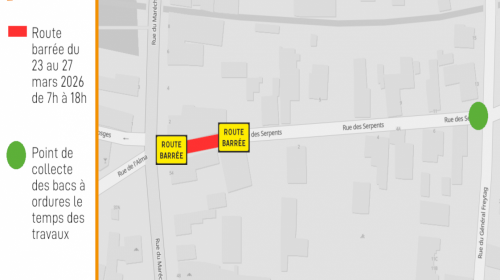 Travaux dans la rue des Serpents