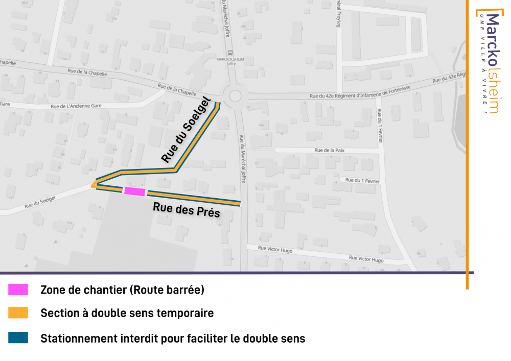 Travaux rue des Prés et rue du Soelgel