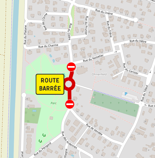 Route barr&eacute;e site Ferry